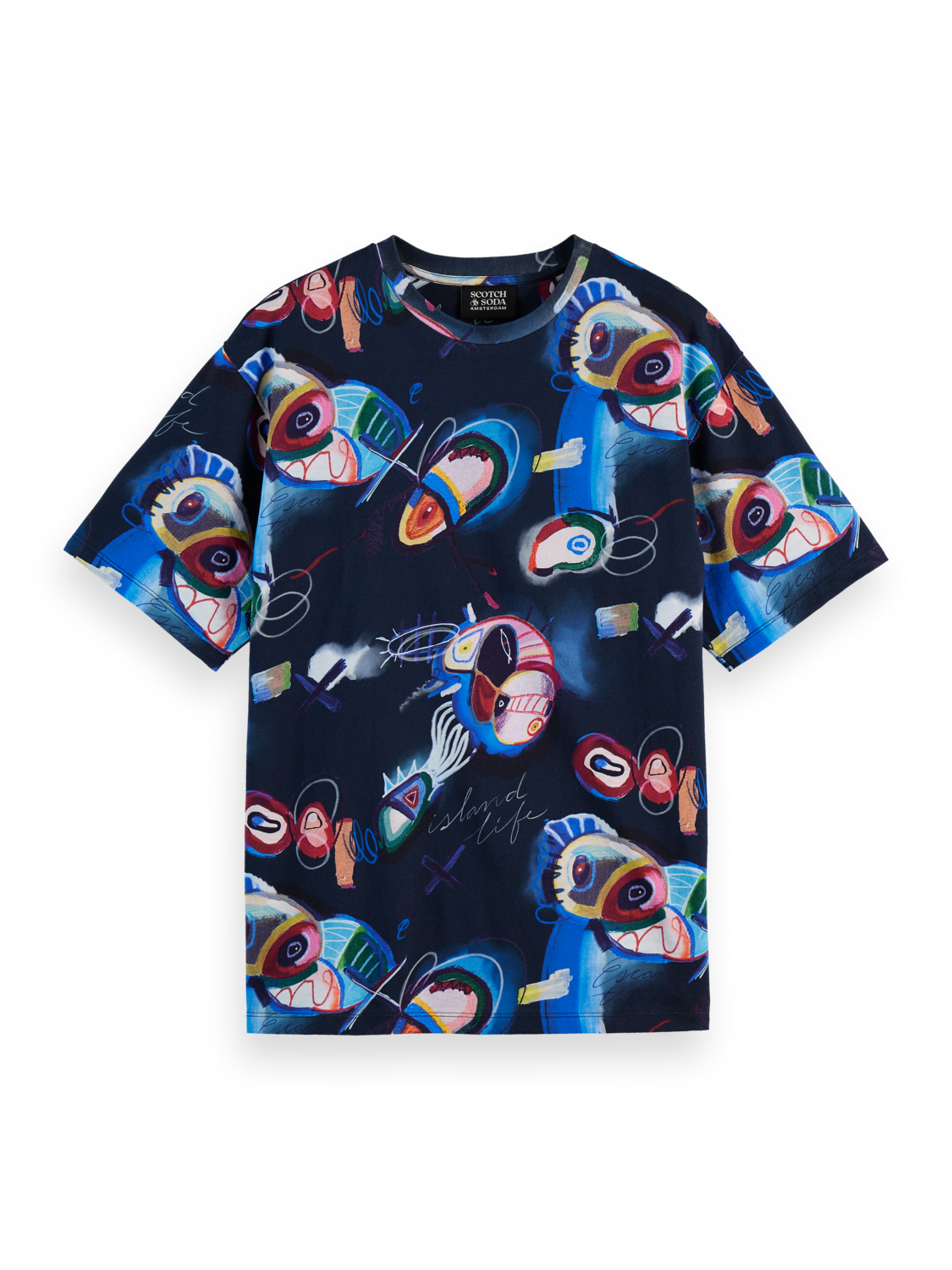 Scotch & Soda - Relaxed Fit Printed Tee - Abstract Island Night