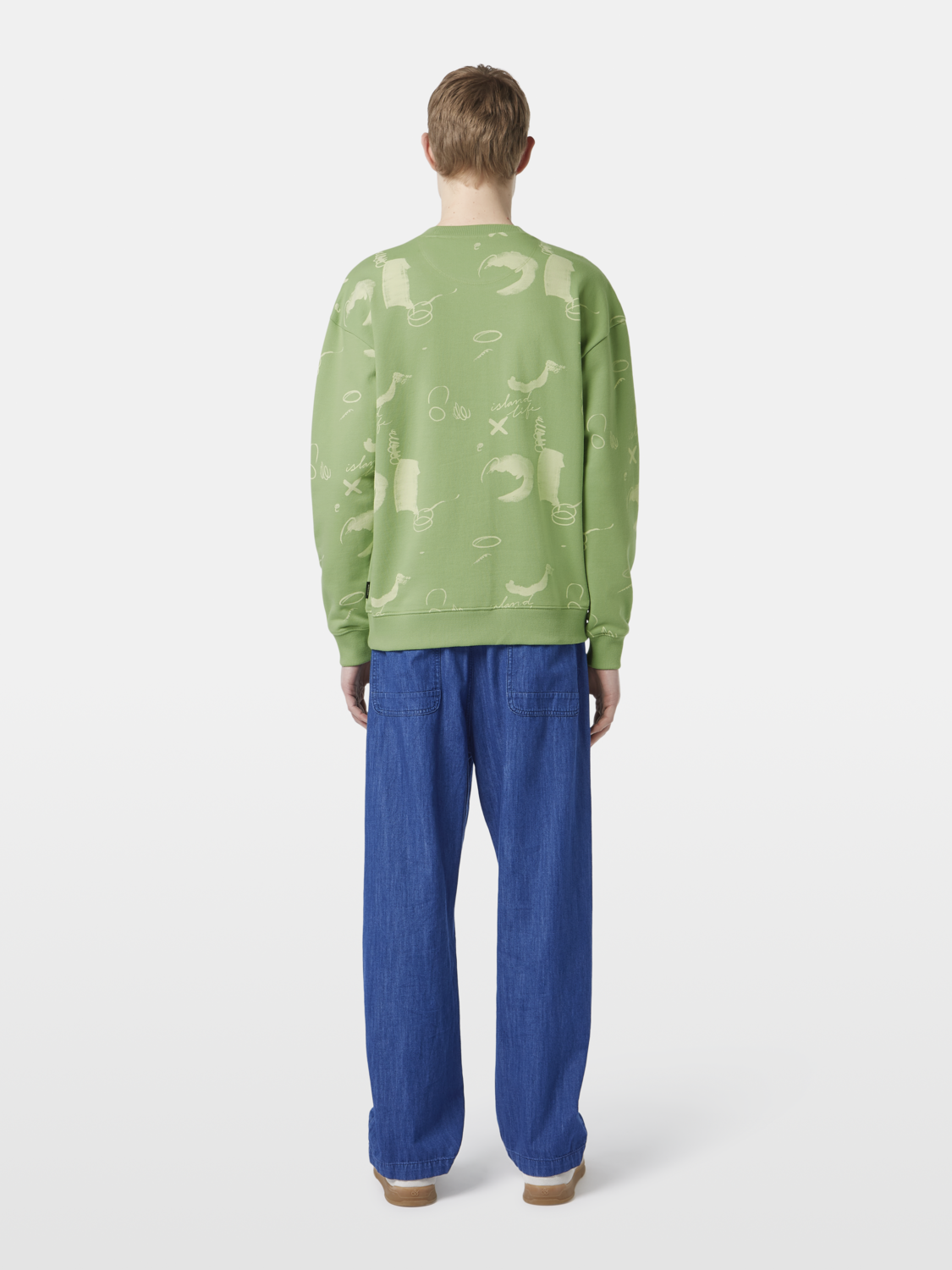 Scotch & Soda - Relaxed Fit Printed Sweatshirt - Abstract Green