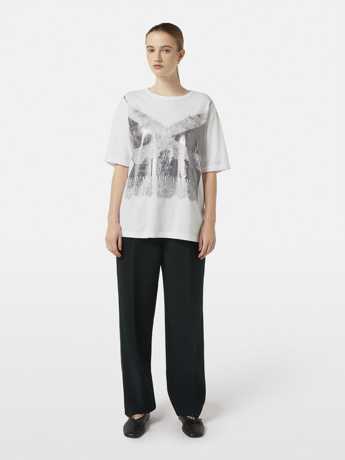 Maison Scotch - Foil Print Loose Fit Tee - White