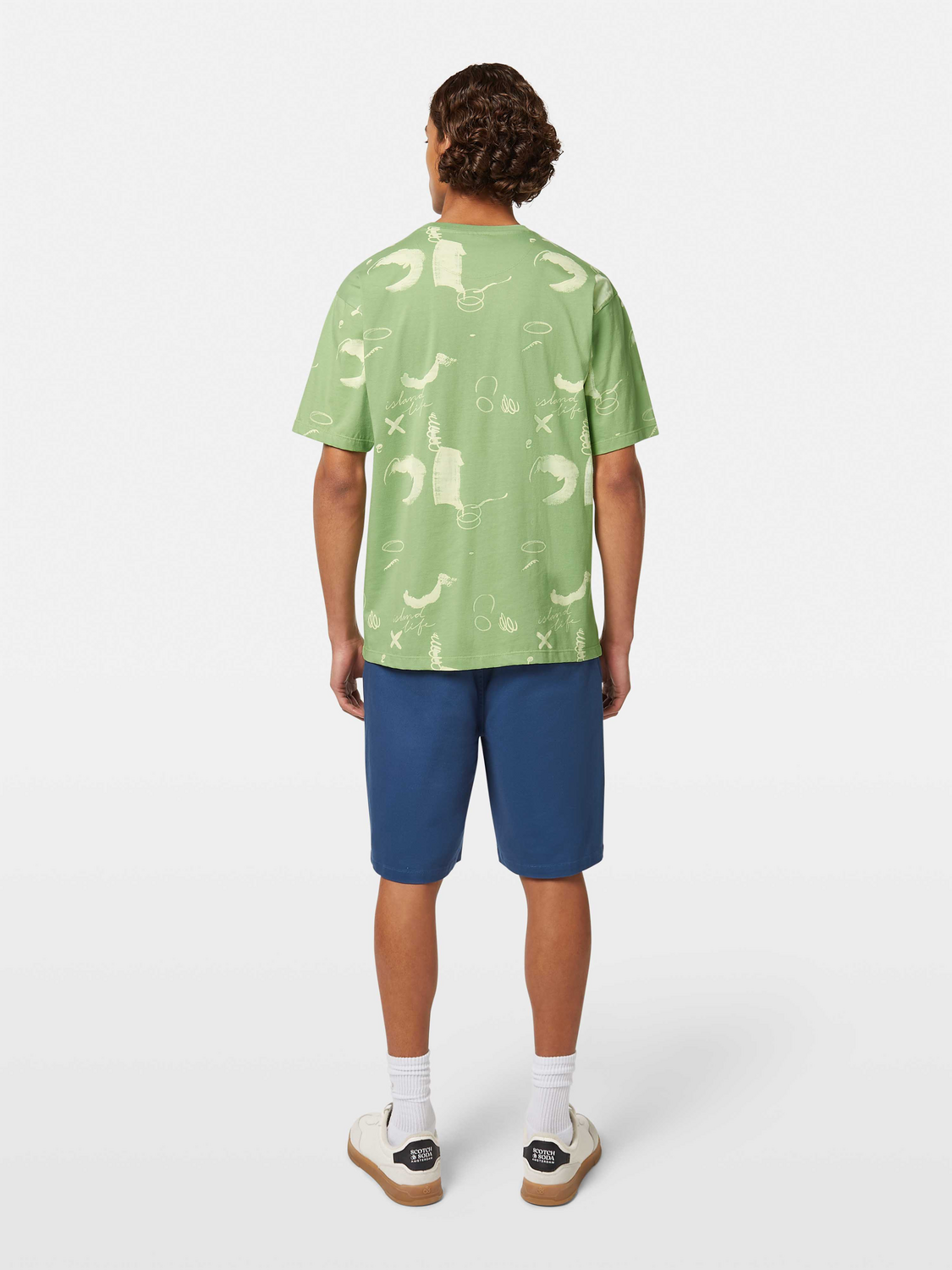Scotch & Soda - Relaxed Fit Printed Tee - Abstract Green