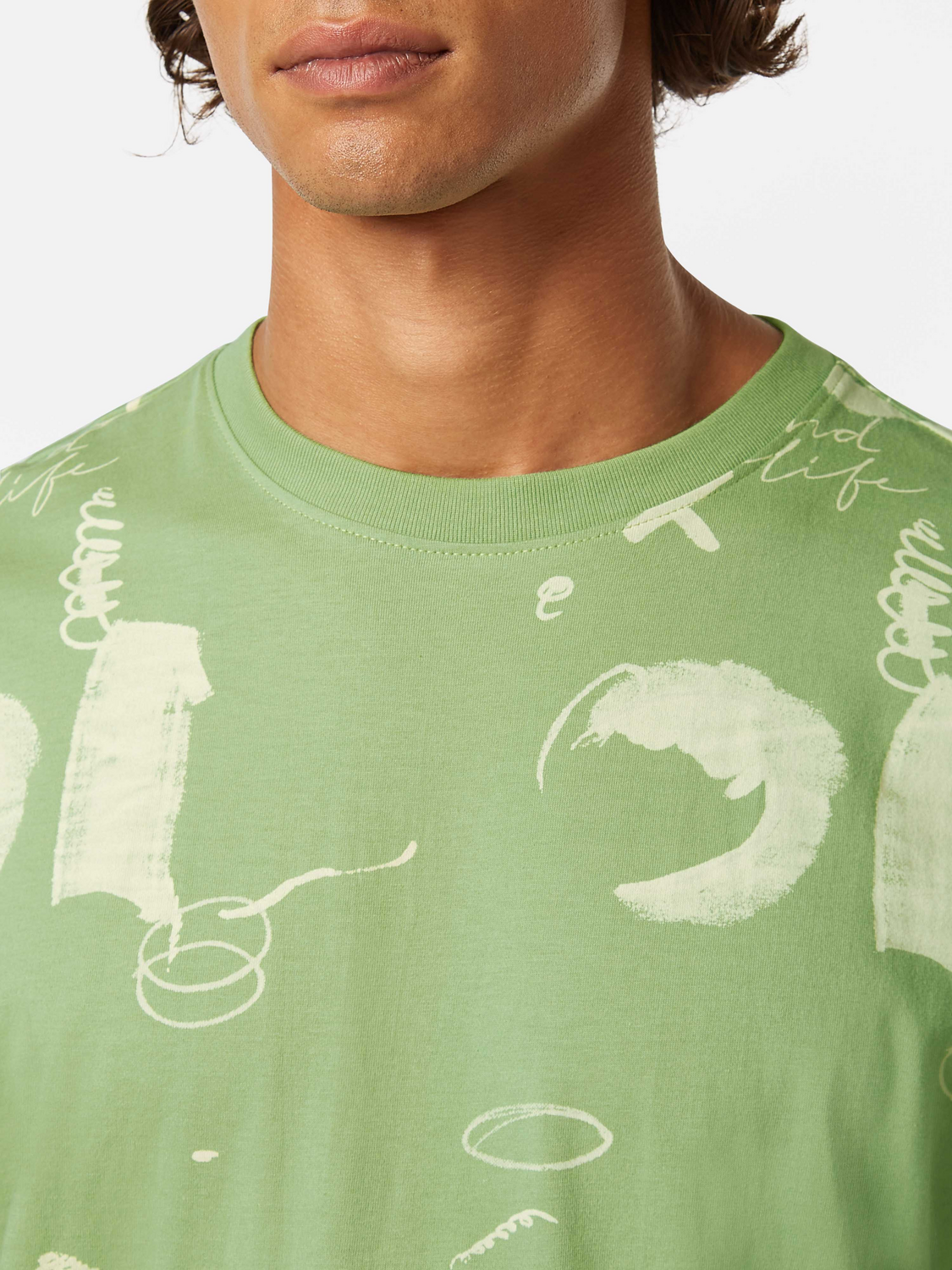 Scotch & Soda - Relaxed Fit Printed Tee - Abstract Green