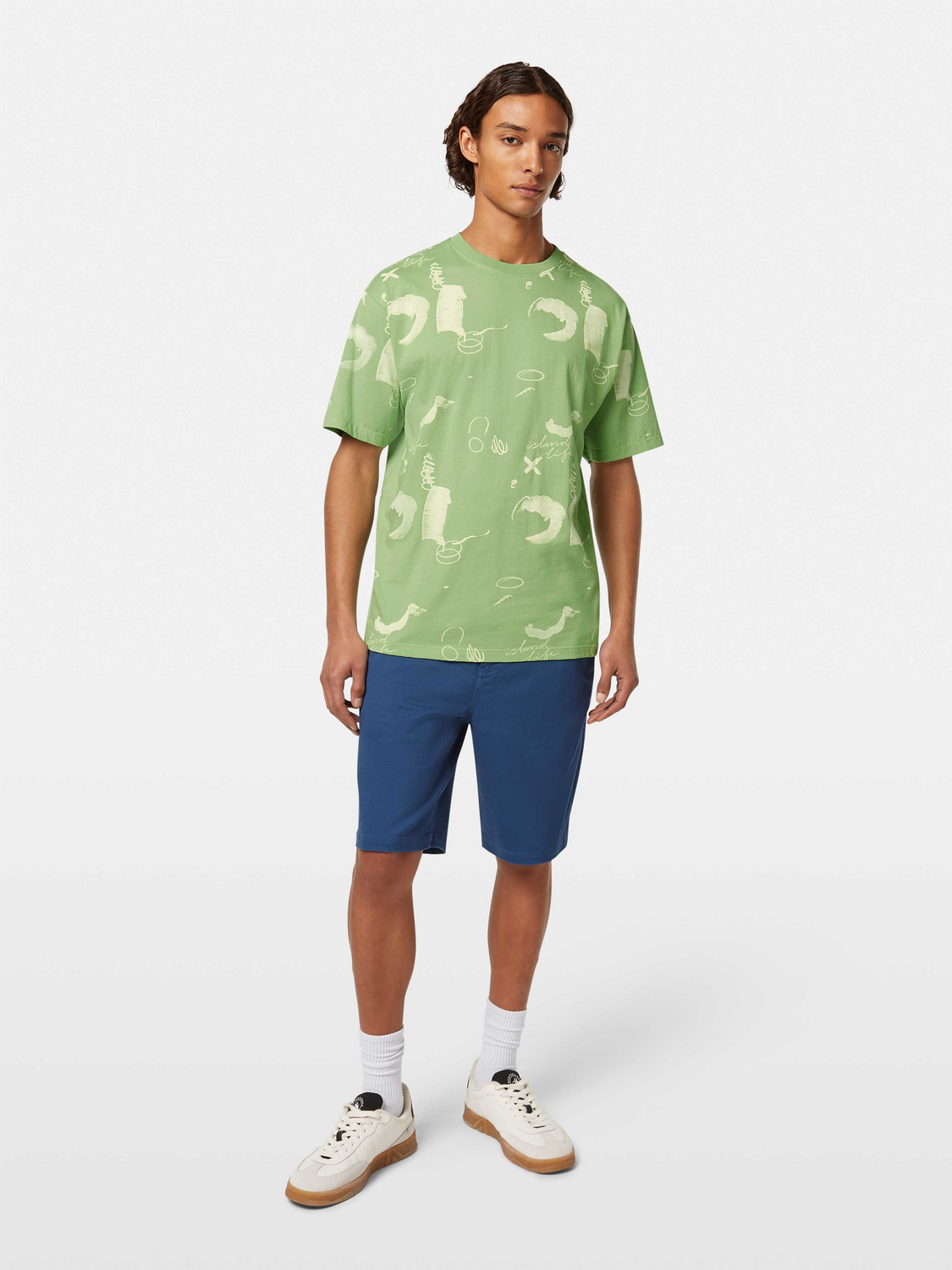 Scotch & Soda - Relaxed Fit Printed Tee - Abstract Green