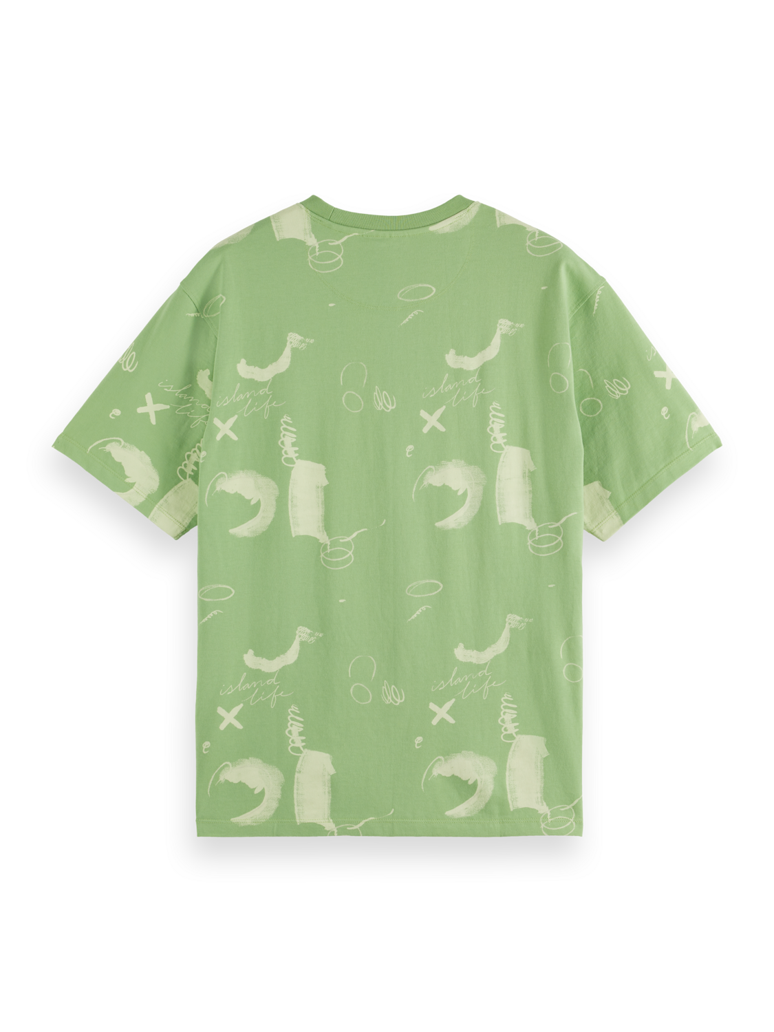 Scotch & Soda - Relaxed Fit Printed Tee - Abstract Green