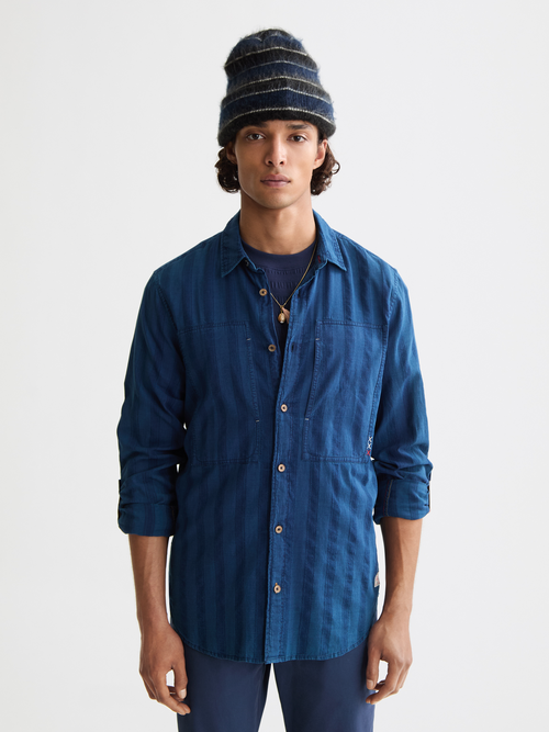 Scotch & Soda - Textured Indigo Shirt - Washed Indigo