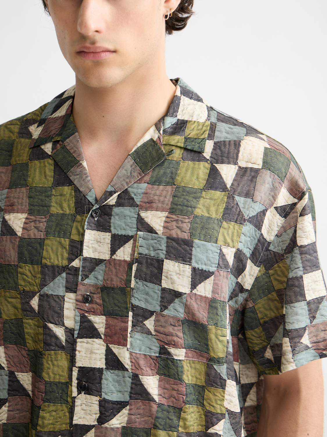Scotch & Soda - Printed SS Shirt - Zig Zag Patchwork Multi