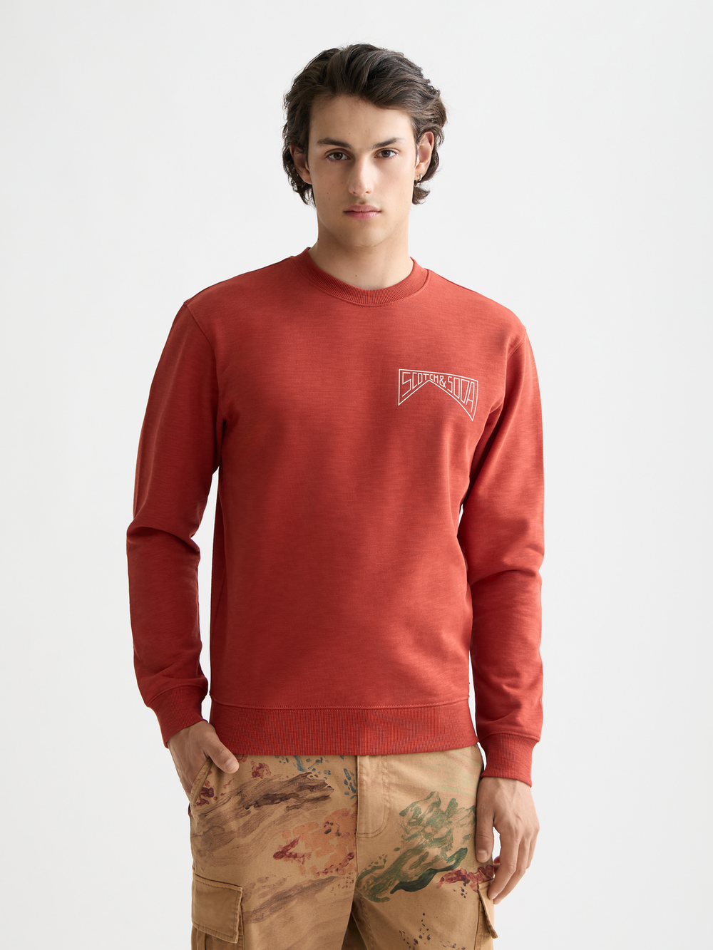Scotch & Soda - Left Chest Logo Sweatshirt - Ketchup