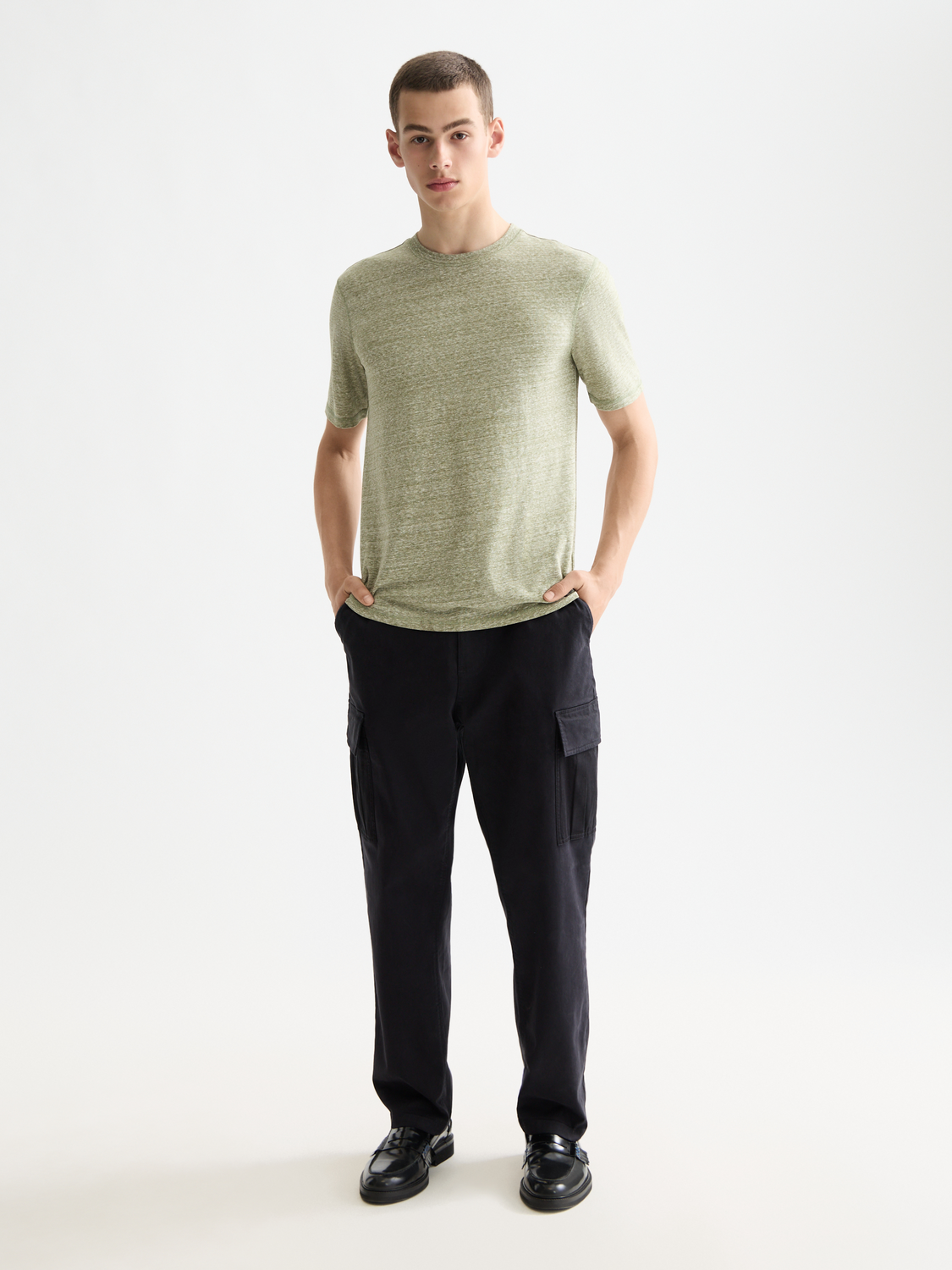 Scotch & Soda - Regular Fit Melange Tee - Calla Green Melange