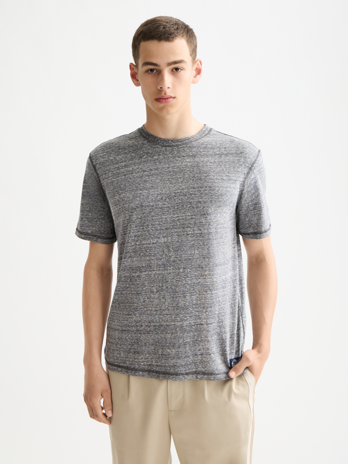 Scotch & Soda - Regular Fit Melange Tee - Sky Captain Melange