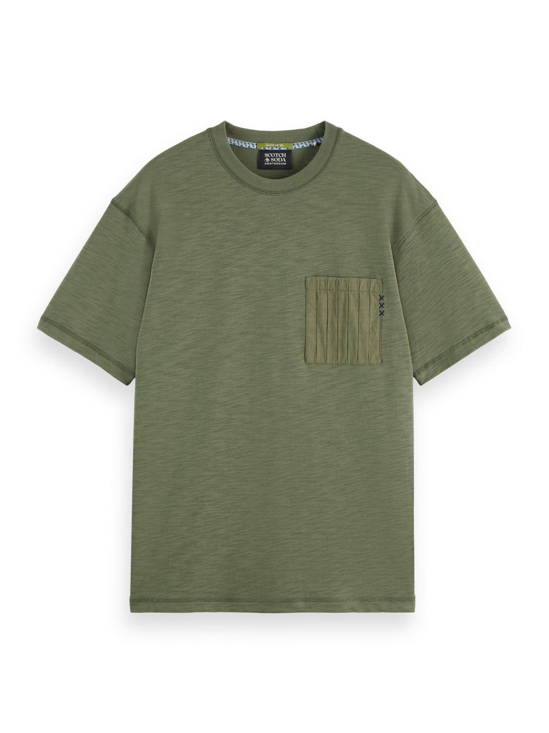 Scotch & Soda - Relaxed Fit Patchwork Pocket Tee - Thyme