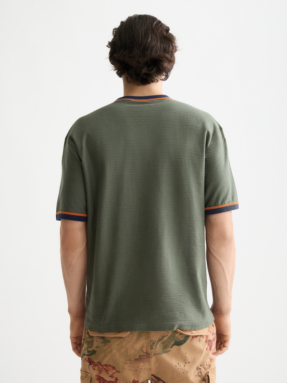 Scotch & Soda - Relaxed Fit Bound Neckline Tee - Thyme
