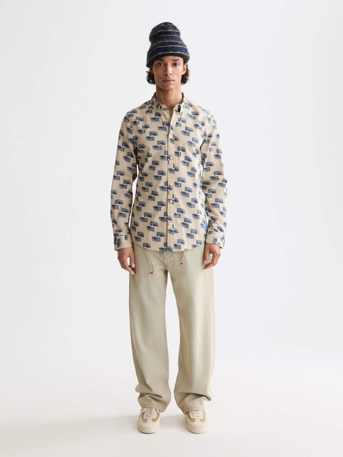 Scotch & Soda - Slim Fit Printed Shirt - Art Dept Rays Ditsy Plaza Taupe