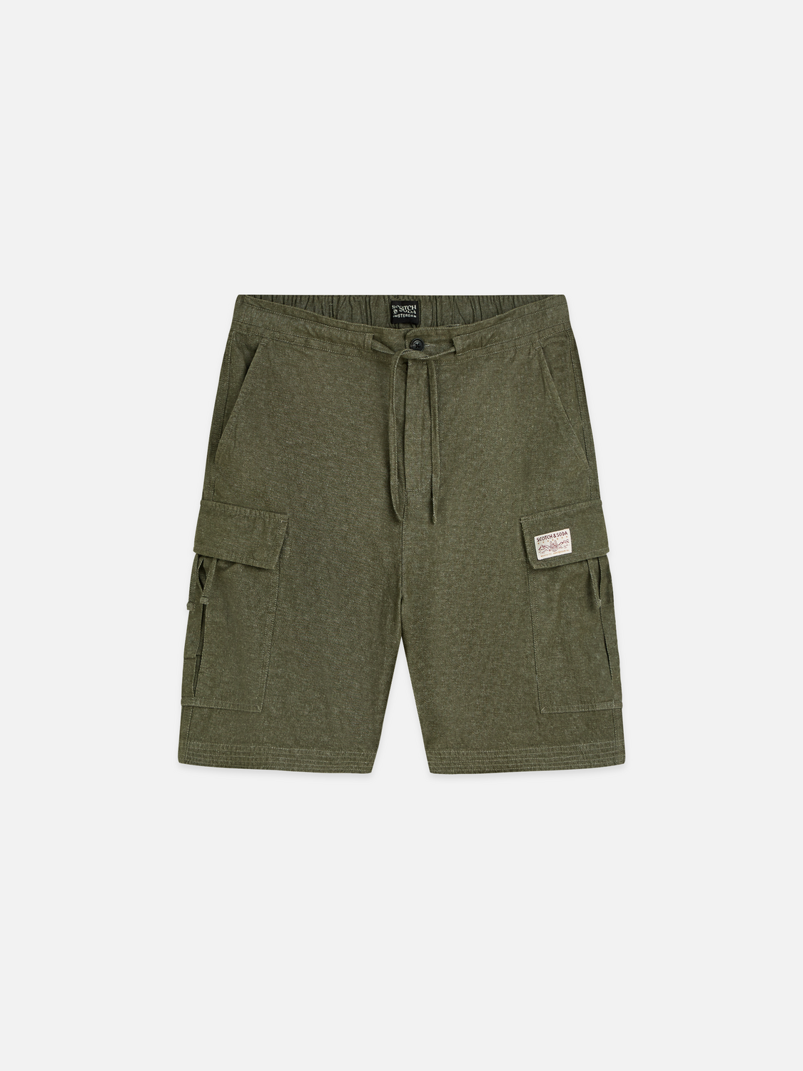Scotch & Soda - Linen-Blend Cargo Bermuda Short - Olive Night