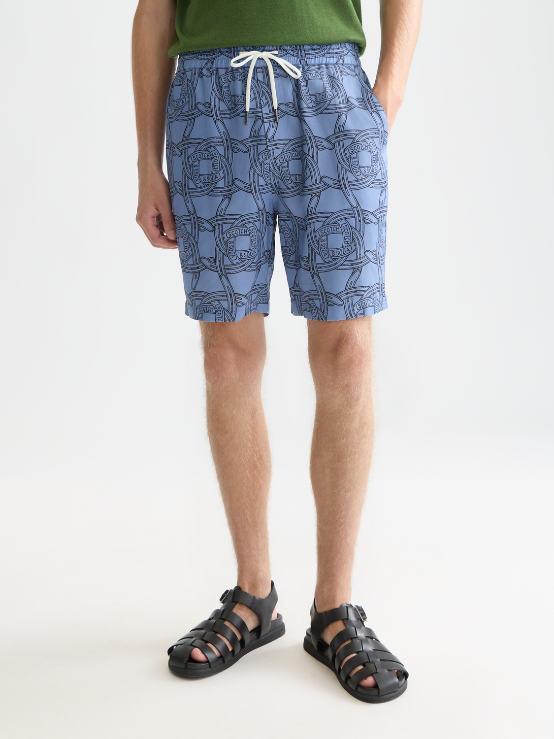 Scotch & Soda - Fave Printed Tencel Bermuda Short - Horseshoes Infinity