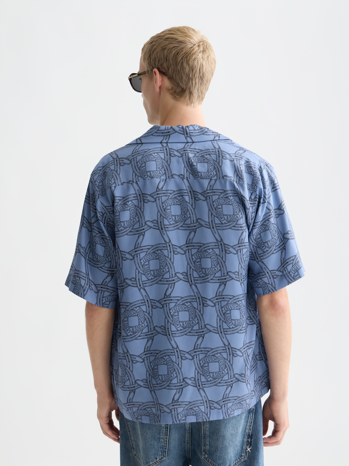 Scotch & Soda - Printed Tencel Relaxed Fit SS Shirt - Horseshoes Infinity