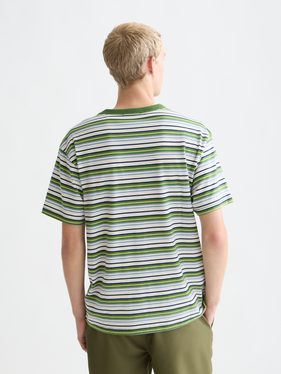 Scotch & Soda - Relaxed Fit Yarn-Dyed Tee - Garden Green Stripe