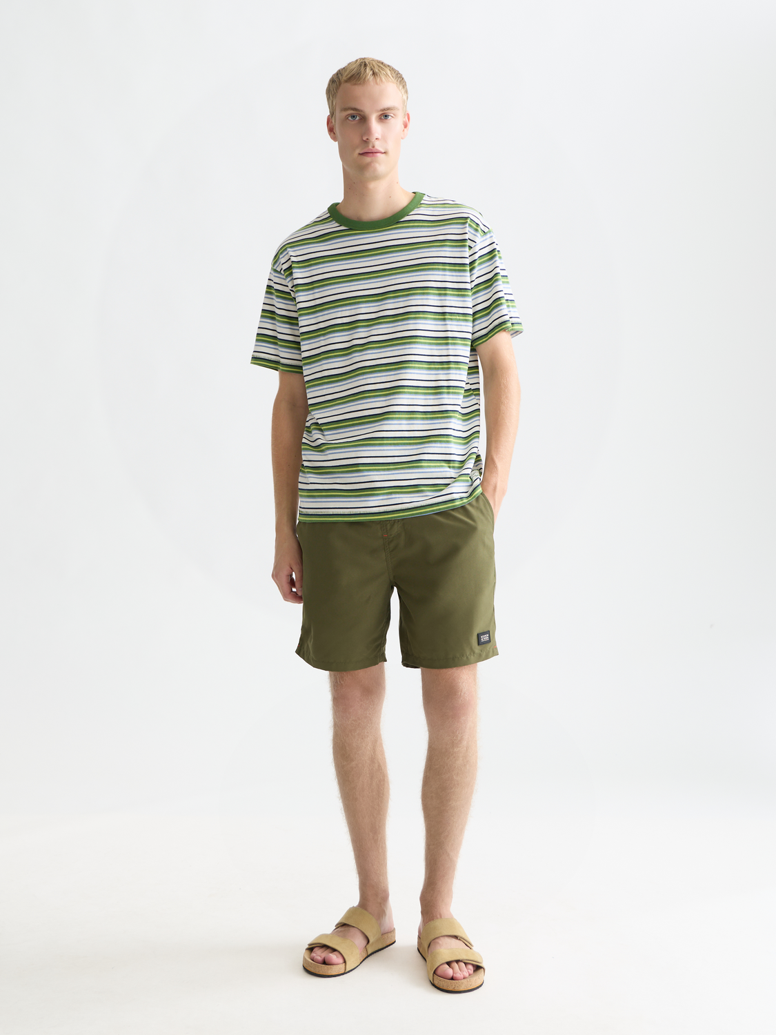 Scotch & Soda - Relaxed Fit Yarn-Dyed Tee - Garden Green Stripe