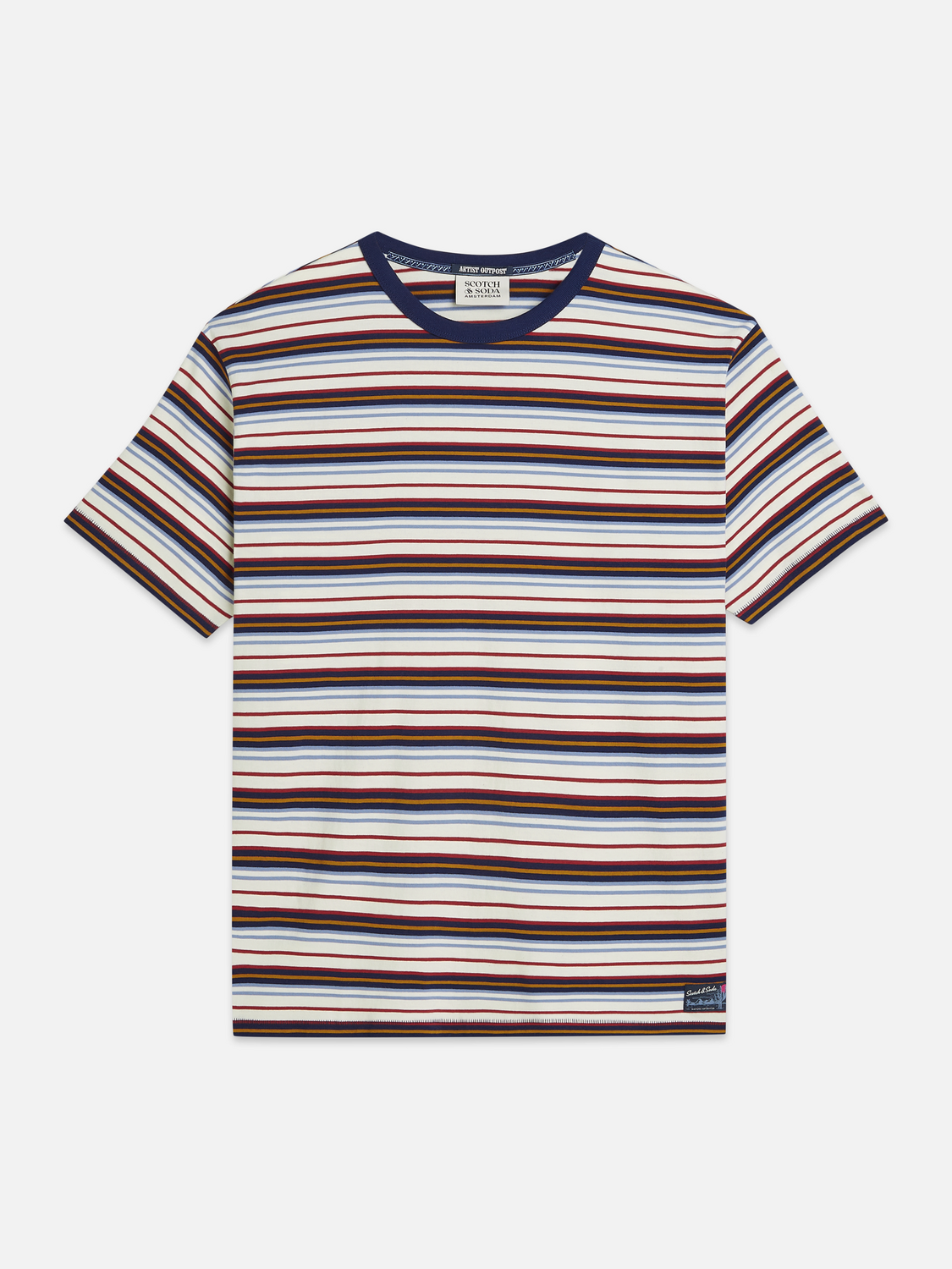 Scotch & Soda - Relaxed Fit Yarn-Dyed Tee - Pageant Blue Stripe