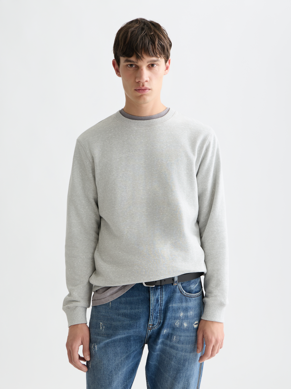 Scotch & Soda - Melange Regular Fit Sweatshirt - Grey Heather