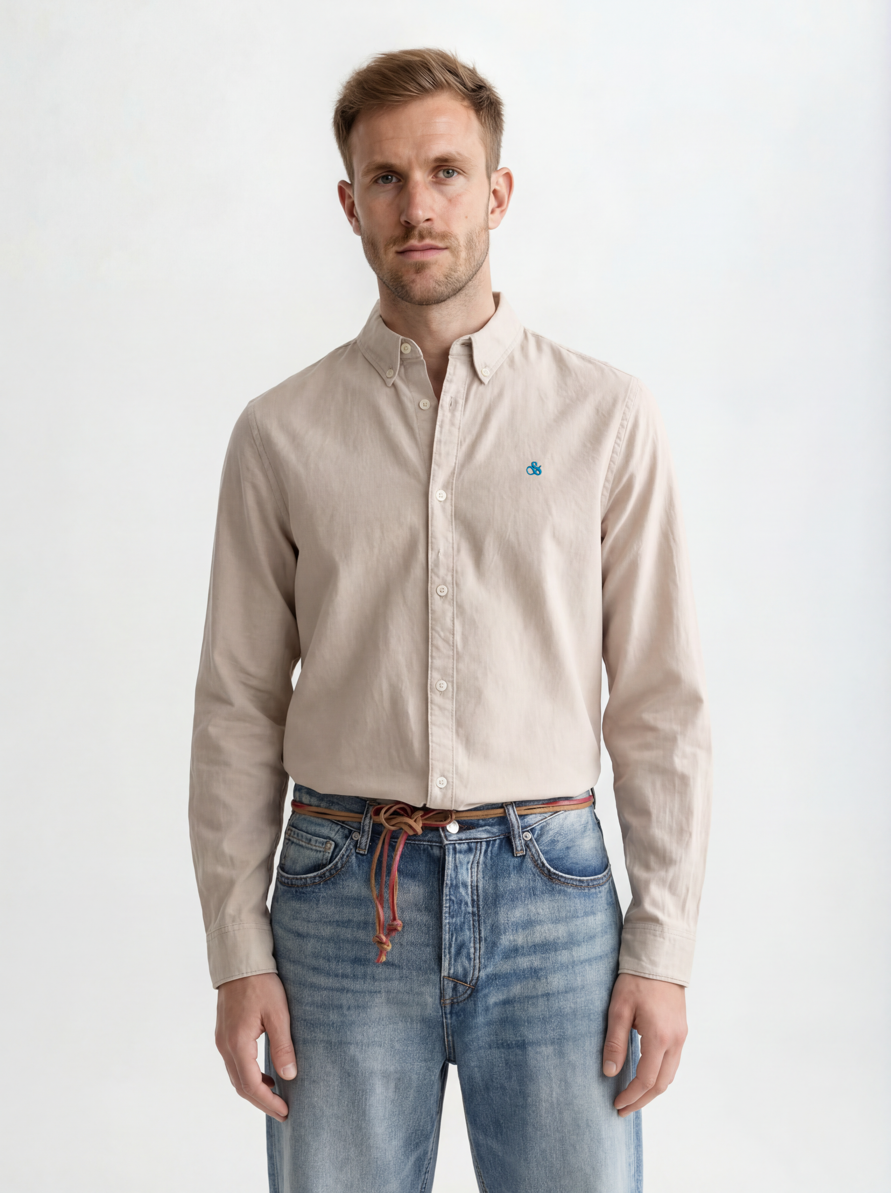 Scotch & Soda - Regular Fit Solid Oxford Shirt - Amphora
