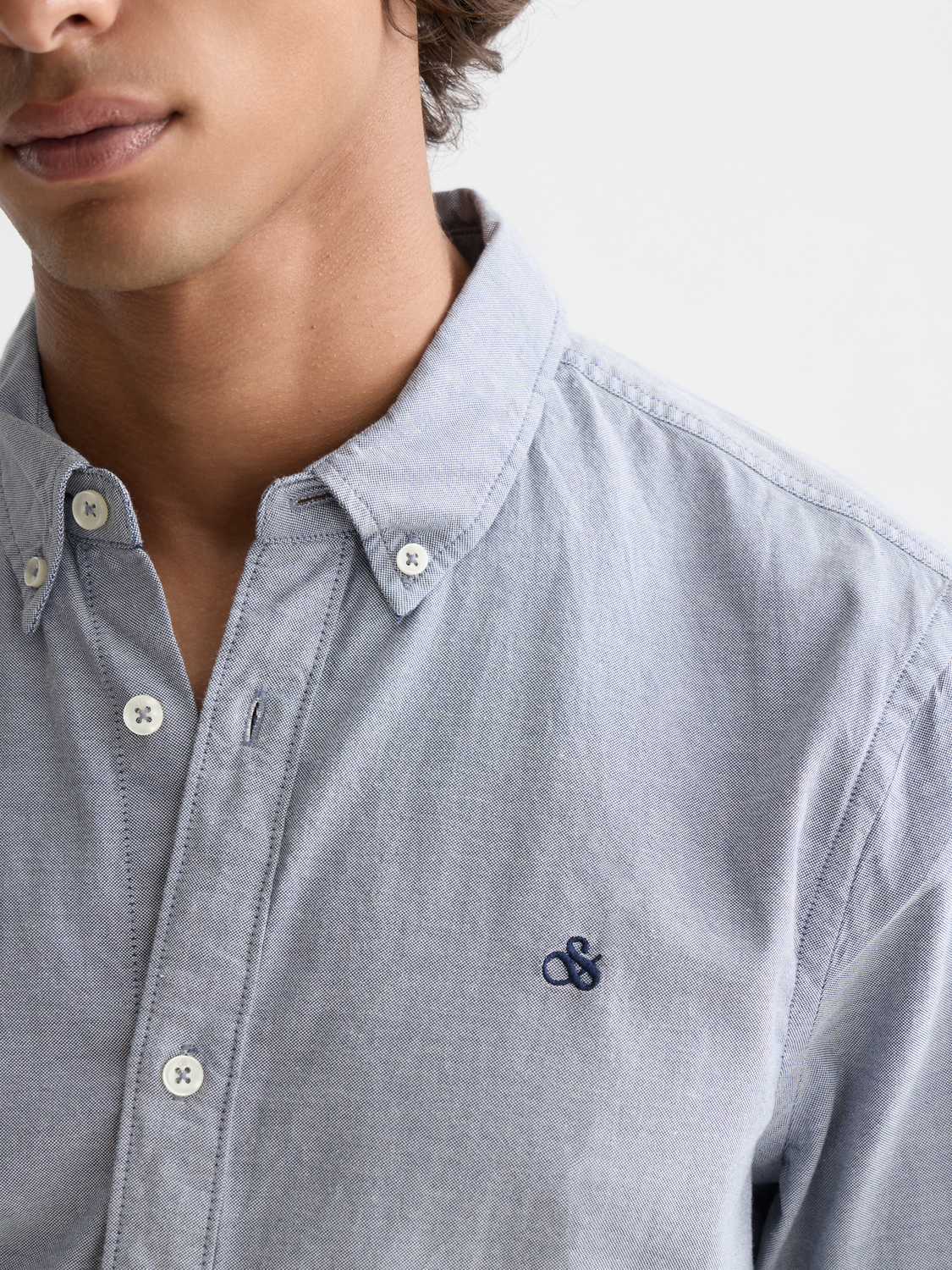 Scotch & Soda - Regular Fit Solid Oxford Shirt - Oceana