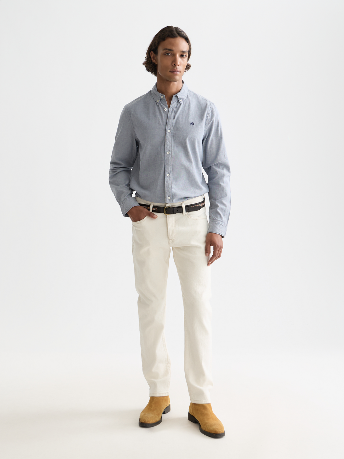 Scotch & Soda - Regular Fit Solid Oxford Shirt - Oceana