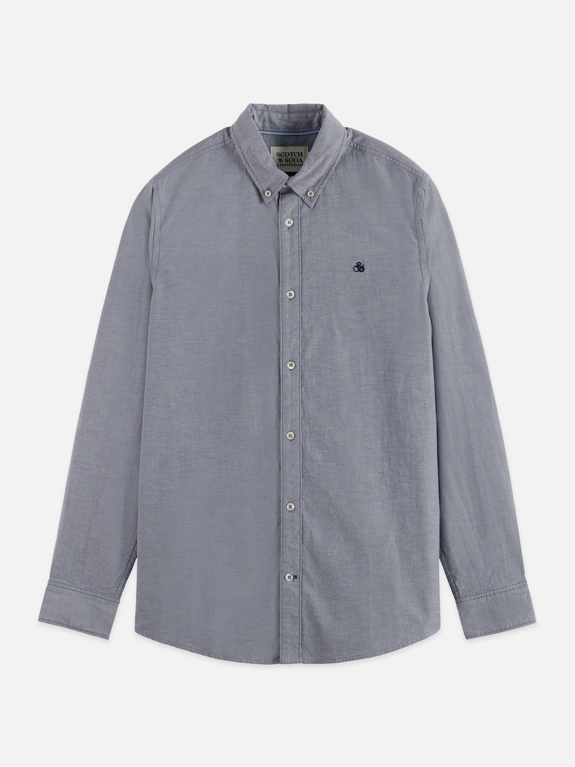 Scotch & Soda - Regular Fit Solid Oxford Shirt - Oceana