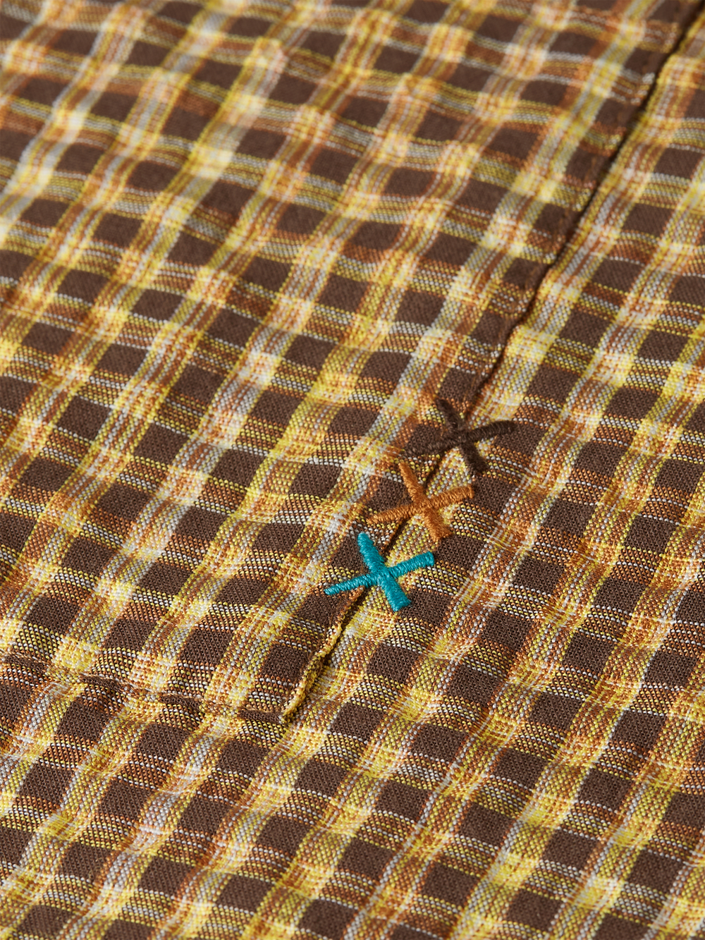 Scotch & Soda - Seersucker Micro-Check Shirt - Hot Fudge Check