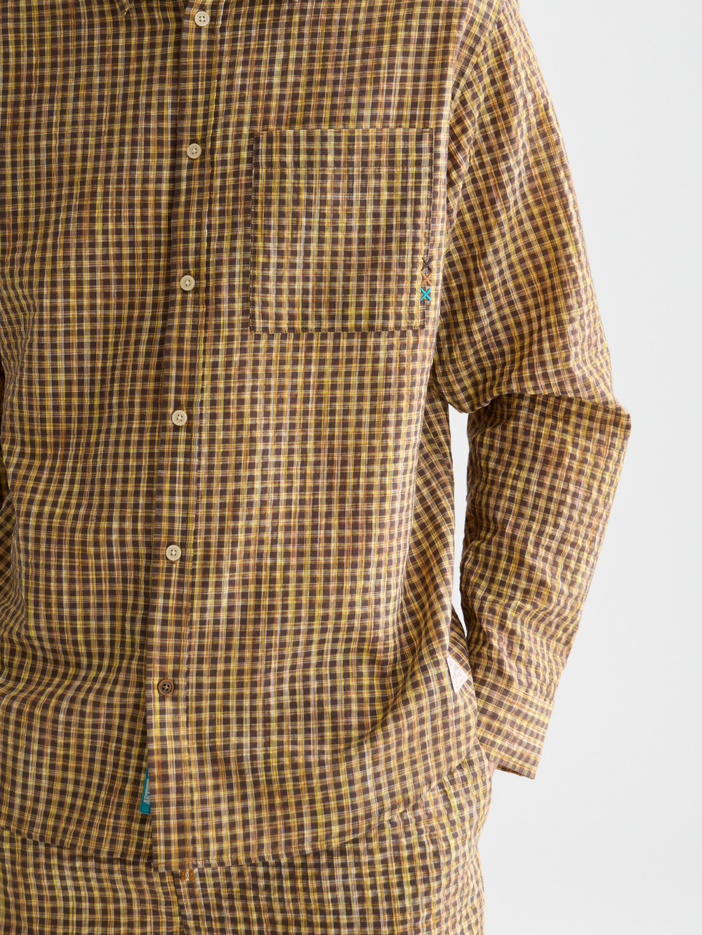 Scotch & Soda - Seersucker Micro-Check Shirt - Hot Fudge Check