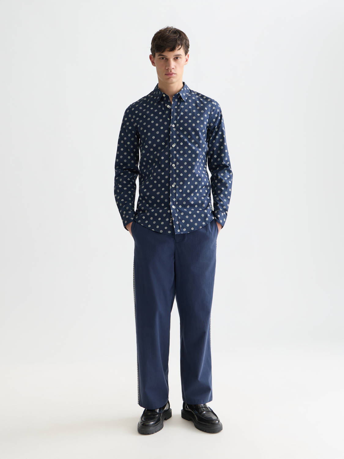 Scotch & Soda - Microprint Poplin Slim Fit Shirt - Foulard