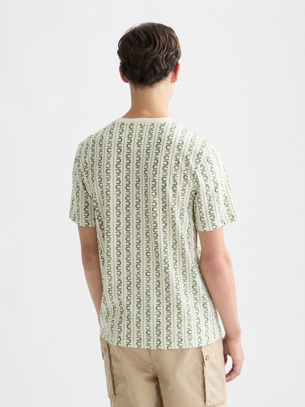 Scotch & Soda - Printed Regular Fit Tee - Horseshoe Stripe Eggnog