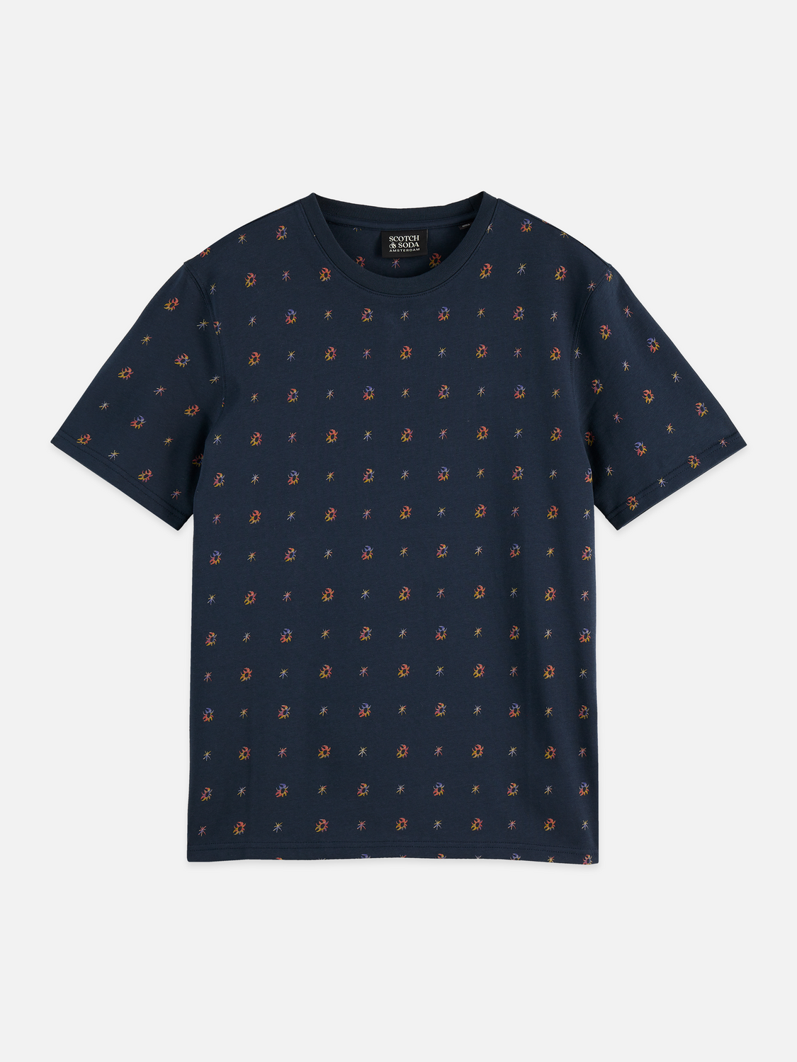 Scotch & Soda - Micro Printed Regular Fit Tee - Cosmic Sky Ditsy Carbon
