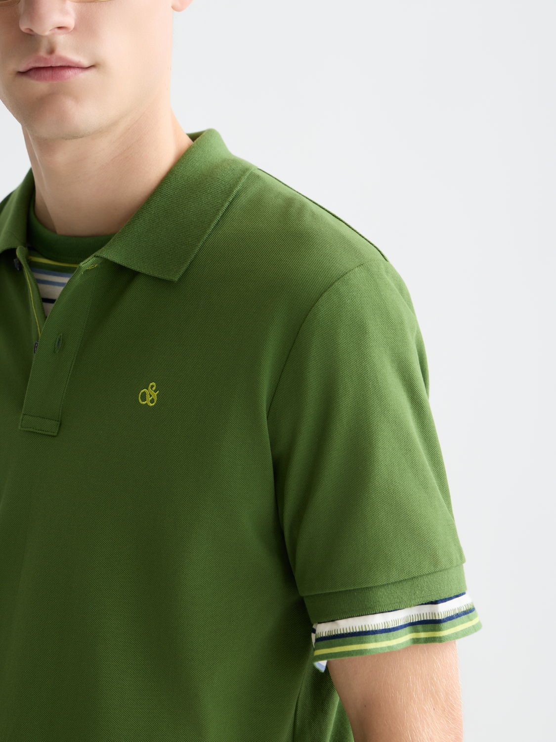 Scotch & Soda - Pique Chest Logo Polo - Garden Green