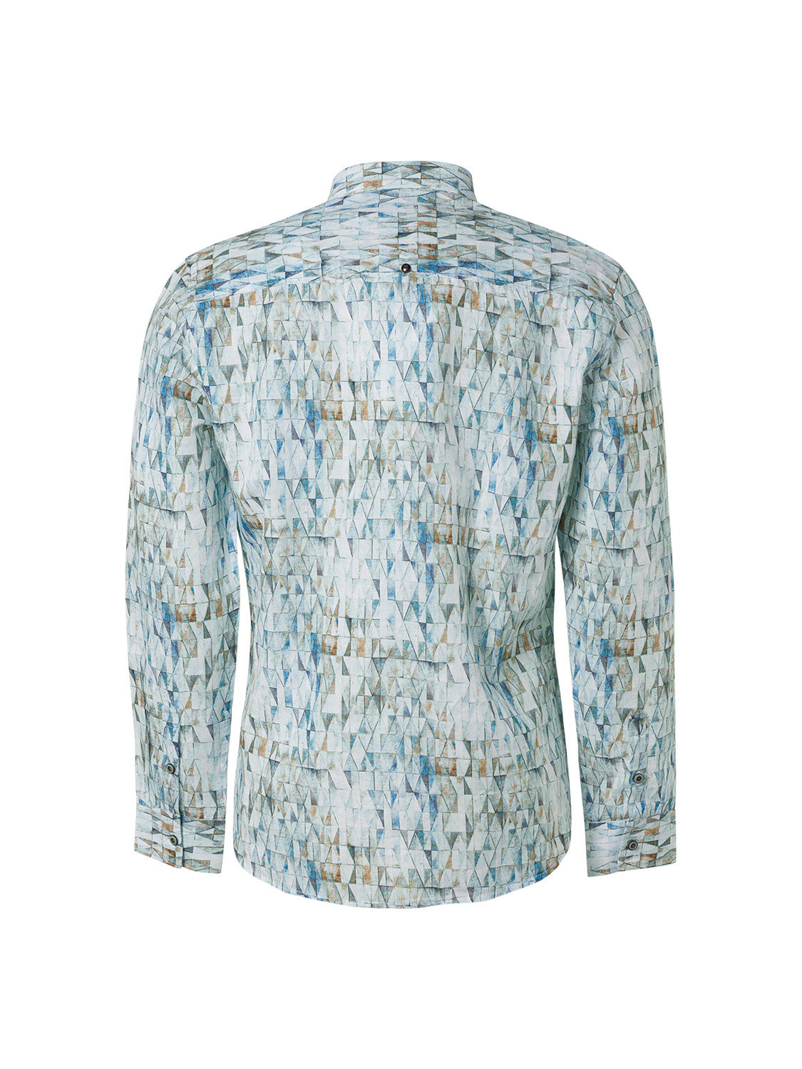 No Excess - Leadlight Printed LS Shirt - Light Aqua