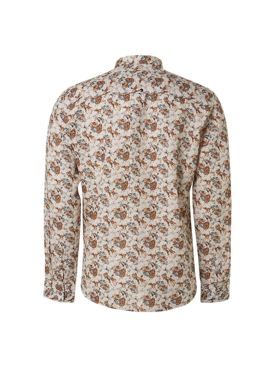 No Excess - Leaf Printed LS Shirt - Offwhite