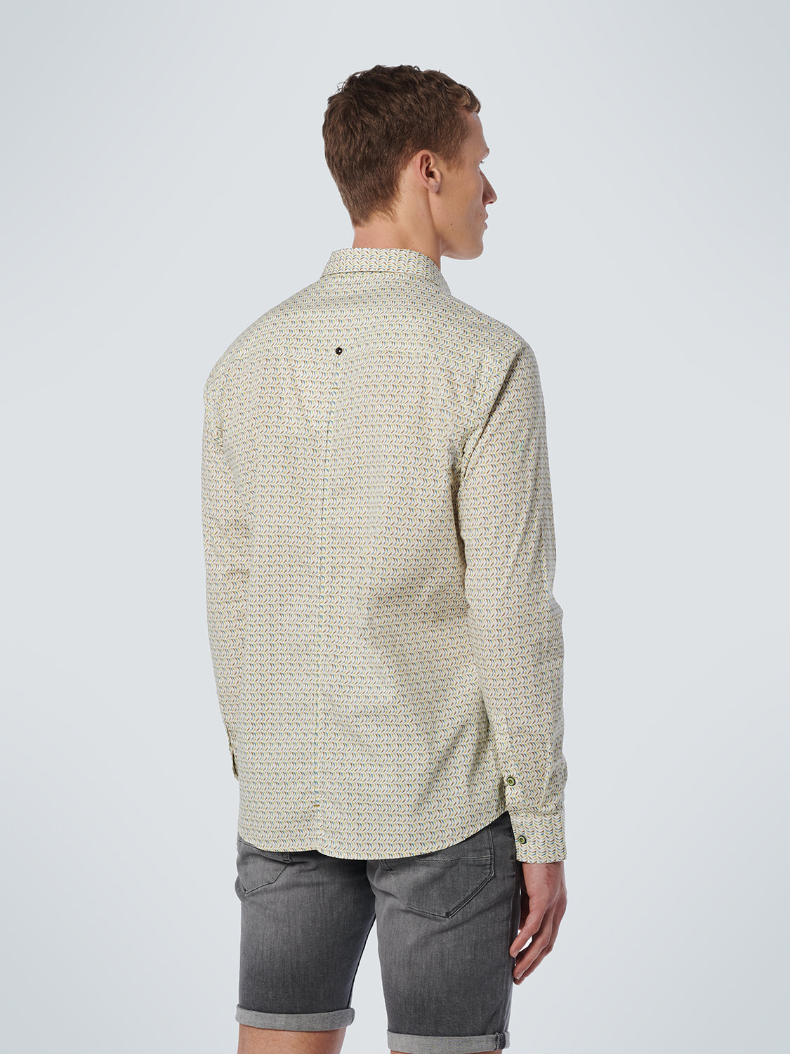 No Excess - Flags Printed LS Shirt - Light Green