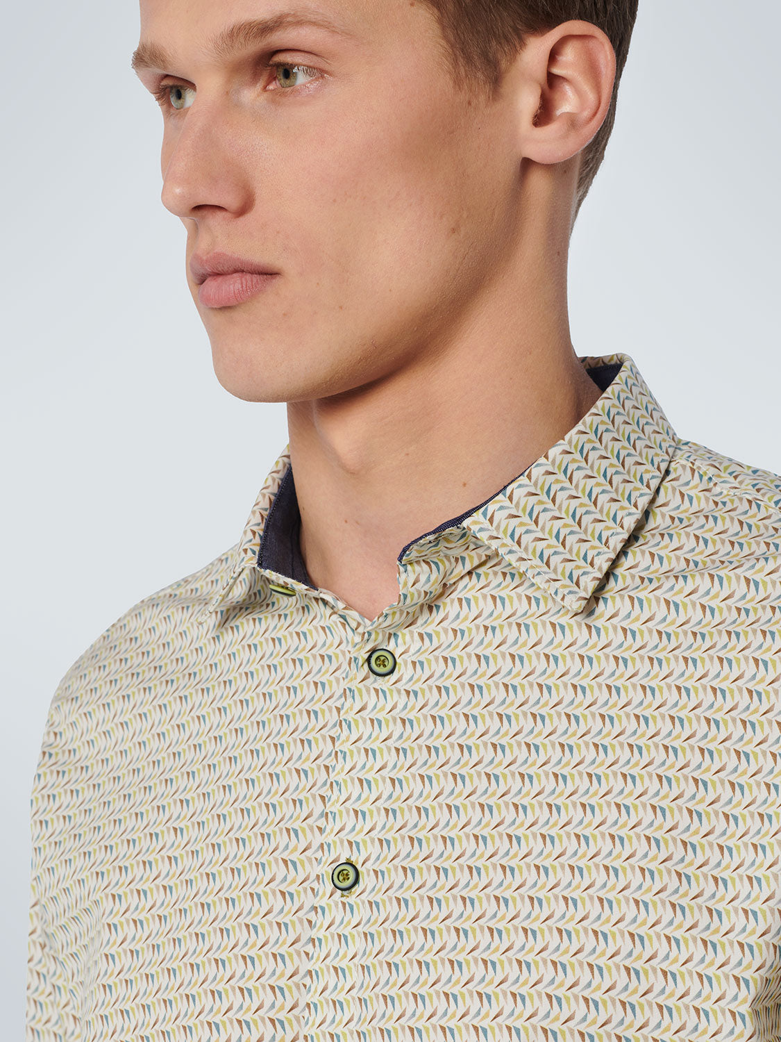 No Excess - Flags Printed LS Shirt - Light Green