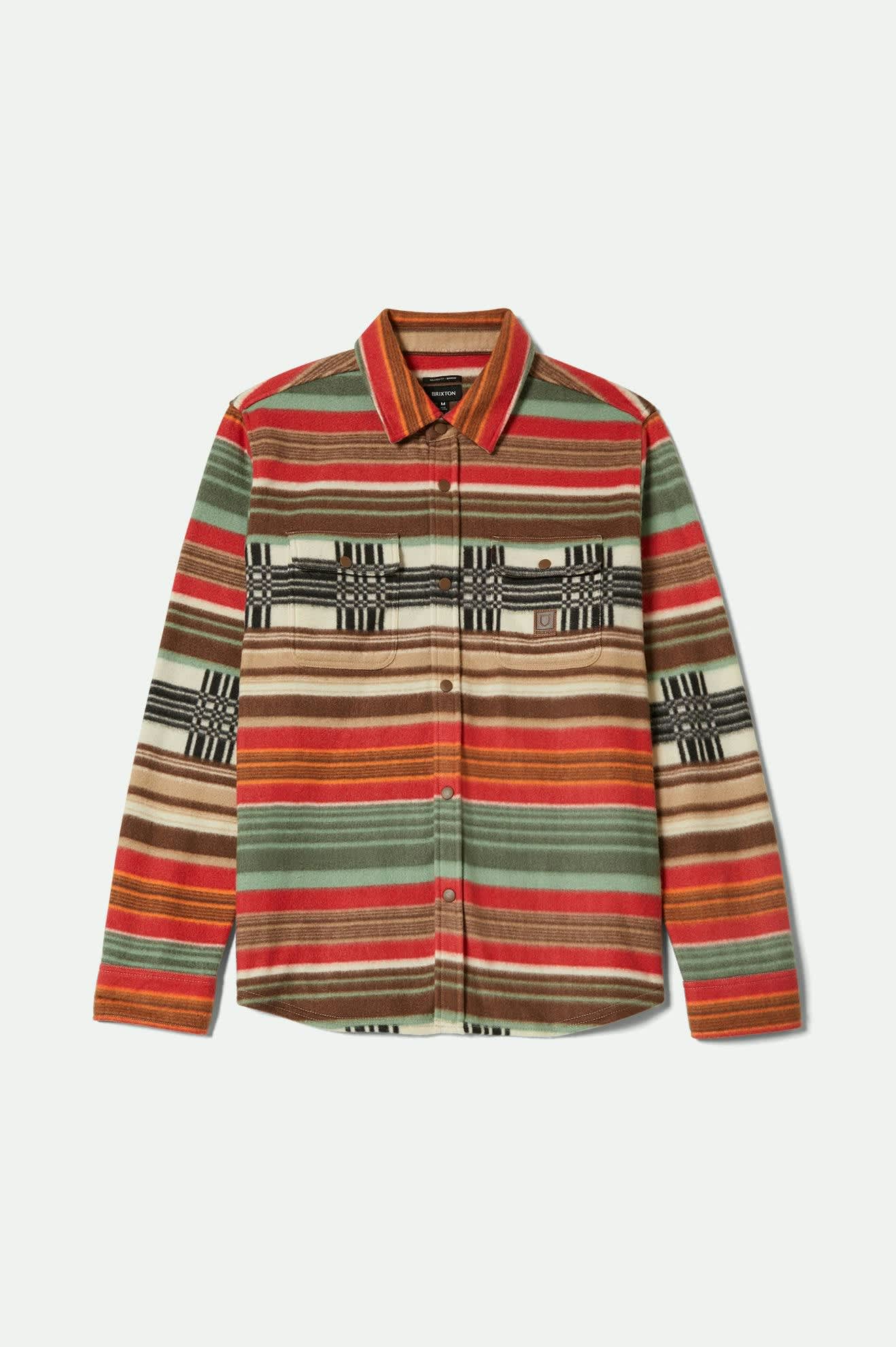 Brixton - Bowery Arctic Stretch Fleece LS Shirt - Multi Blanket Stripe