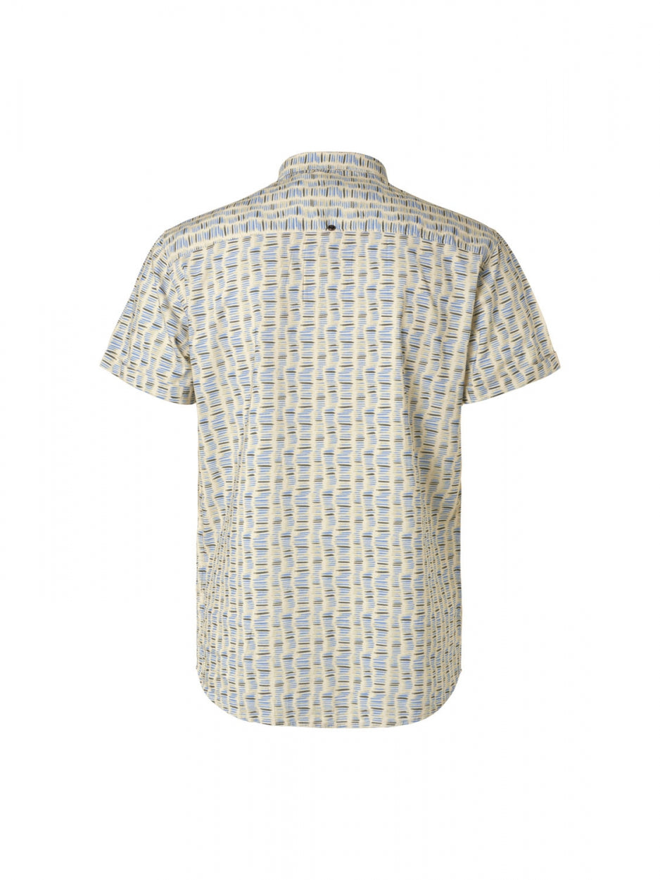 No Excess - Bamboo Print SS Shirt - Washed Blue