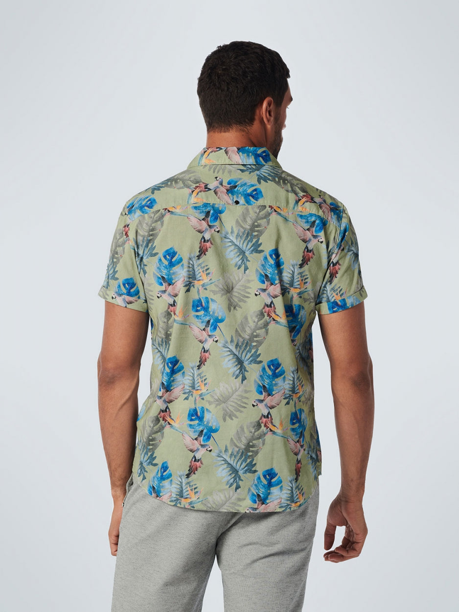 No Excess - Parrot Print SS Shirt - Smoke