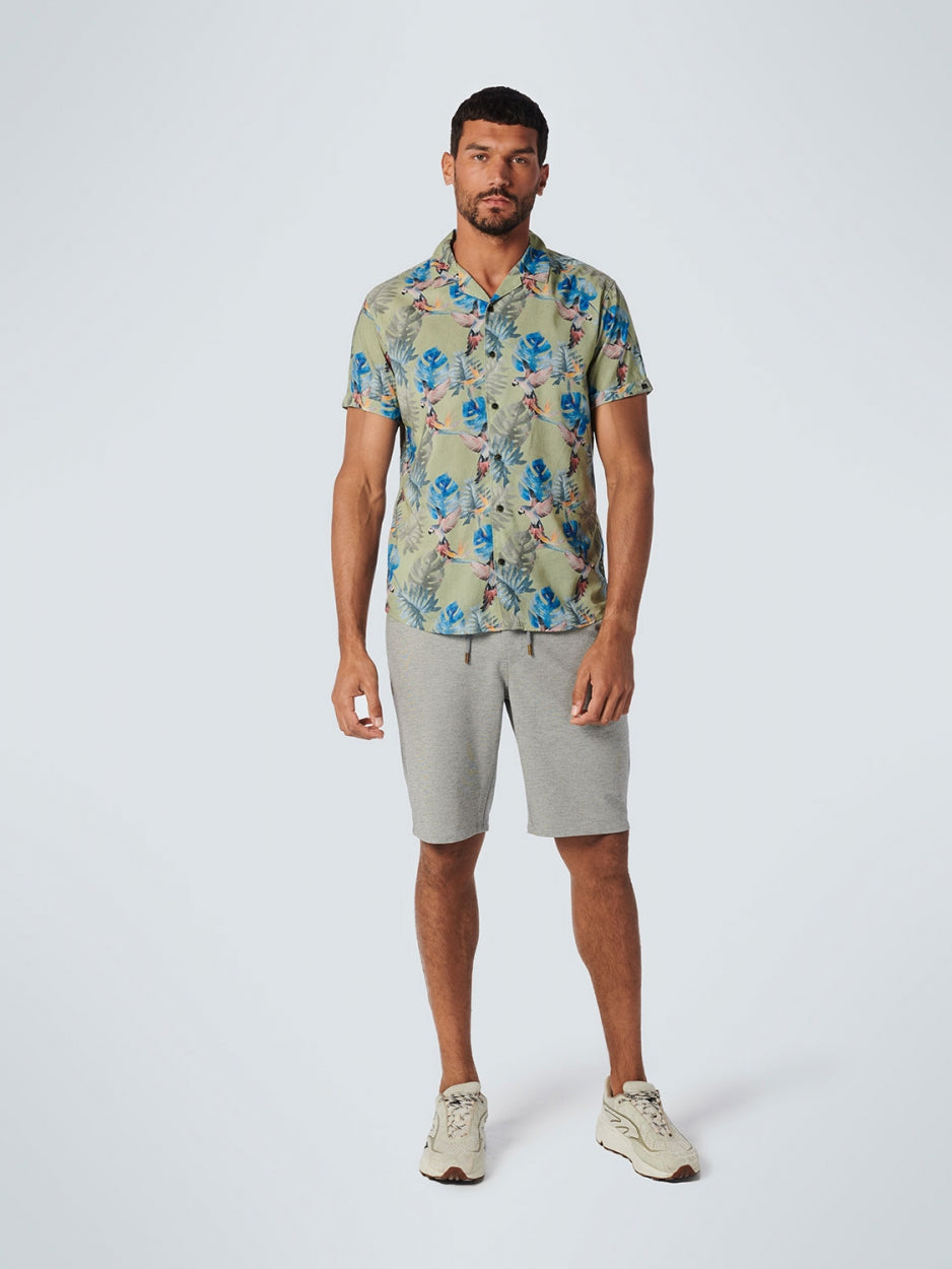 No Excess - Parrot Print SS Shirt - Smoke