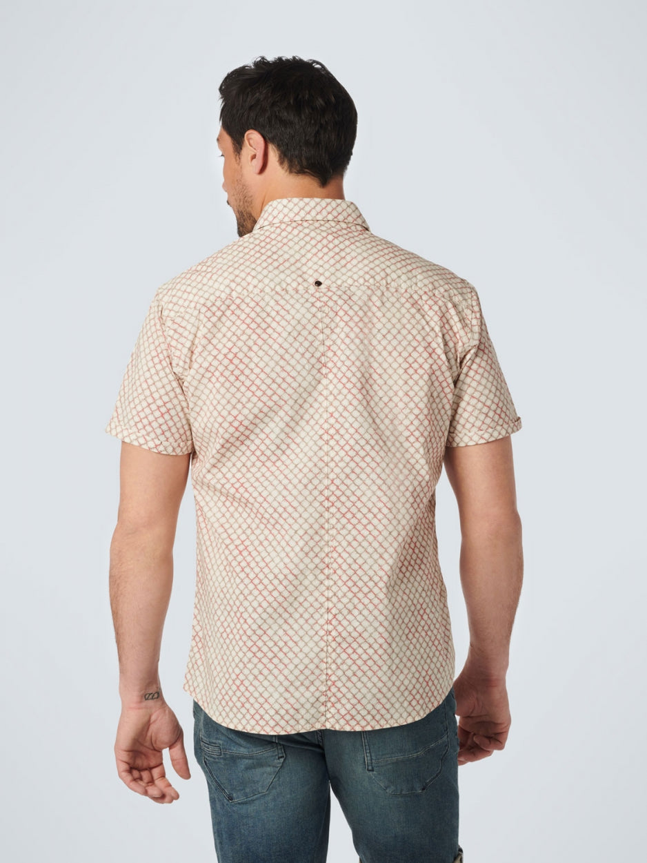 No Excess - Mesh Wire Print SS Shirt - Old Pink
