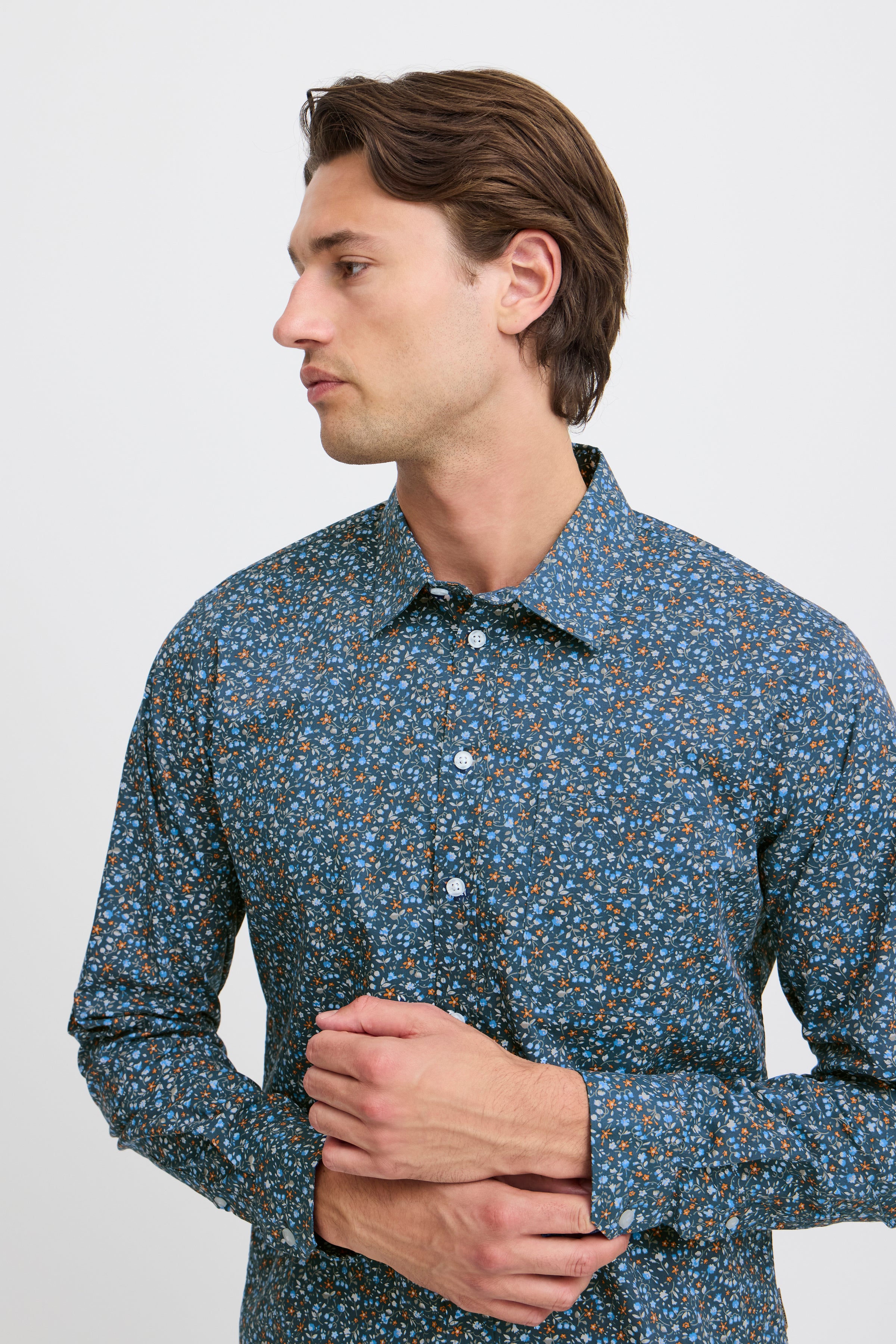 Blend - Tiny Floral Shirt - Dress Blues