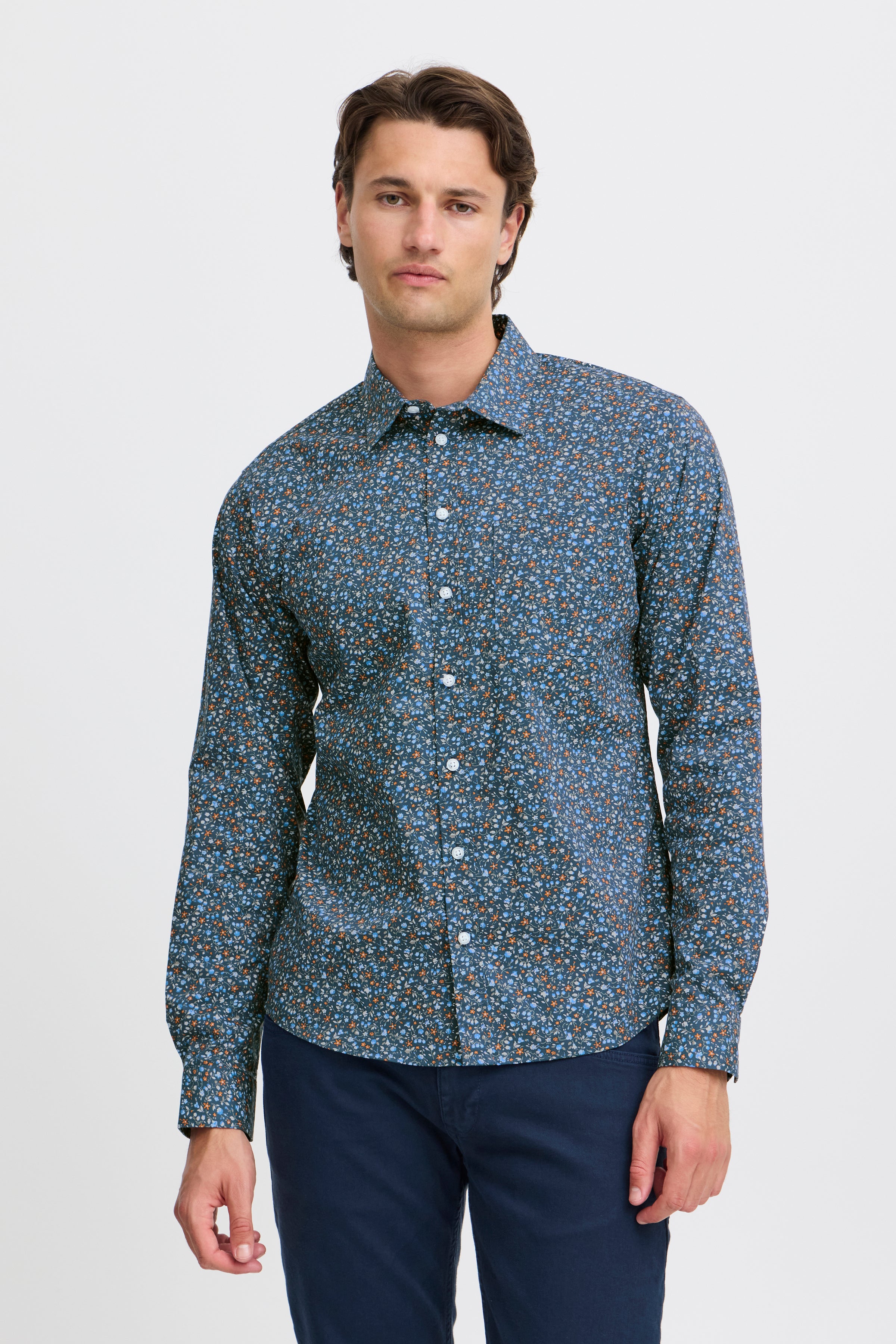 Blend - Tiny Floral Shirt - Dress Blues
