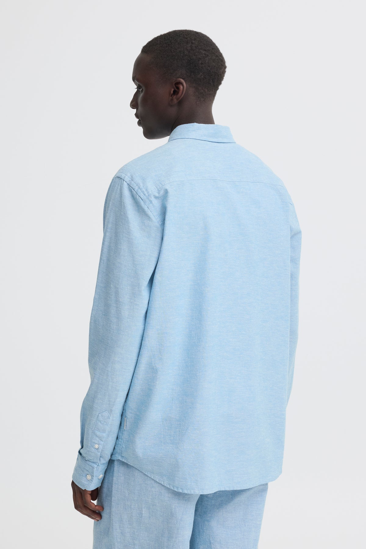 Blend - Linen Blend LS Shirt - Lichen Blue