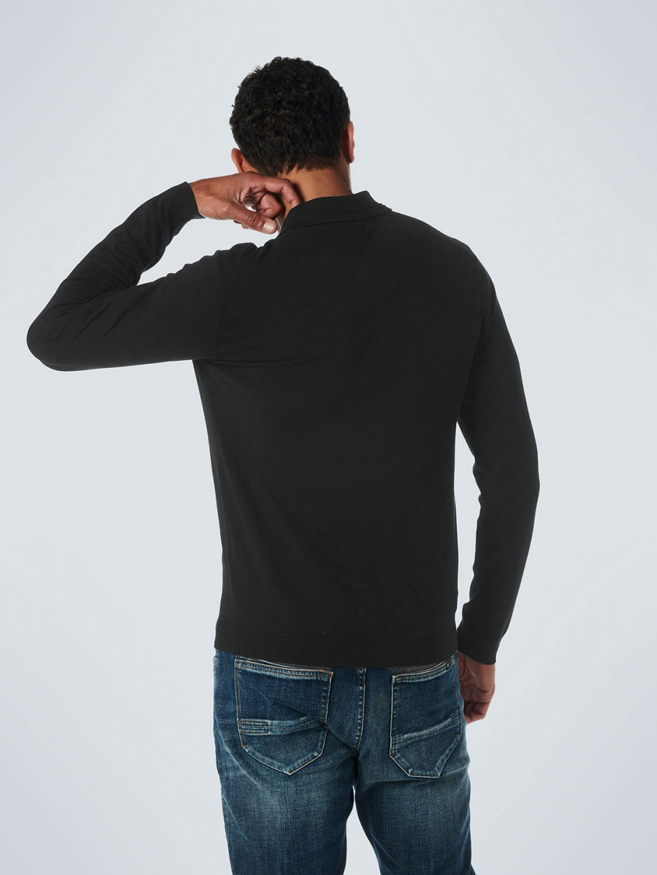 No Excess - Pullover LS Polo - Black