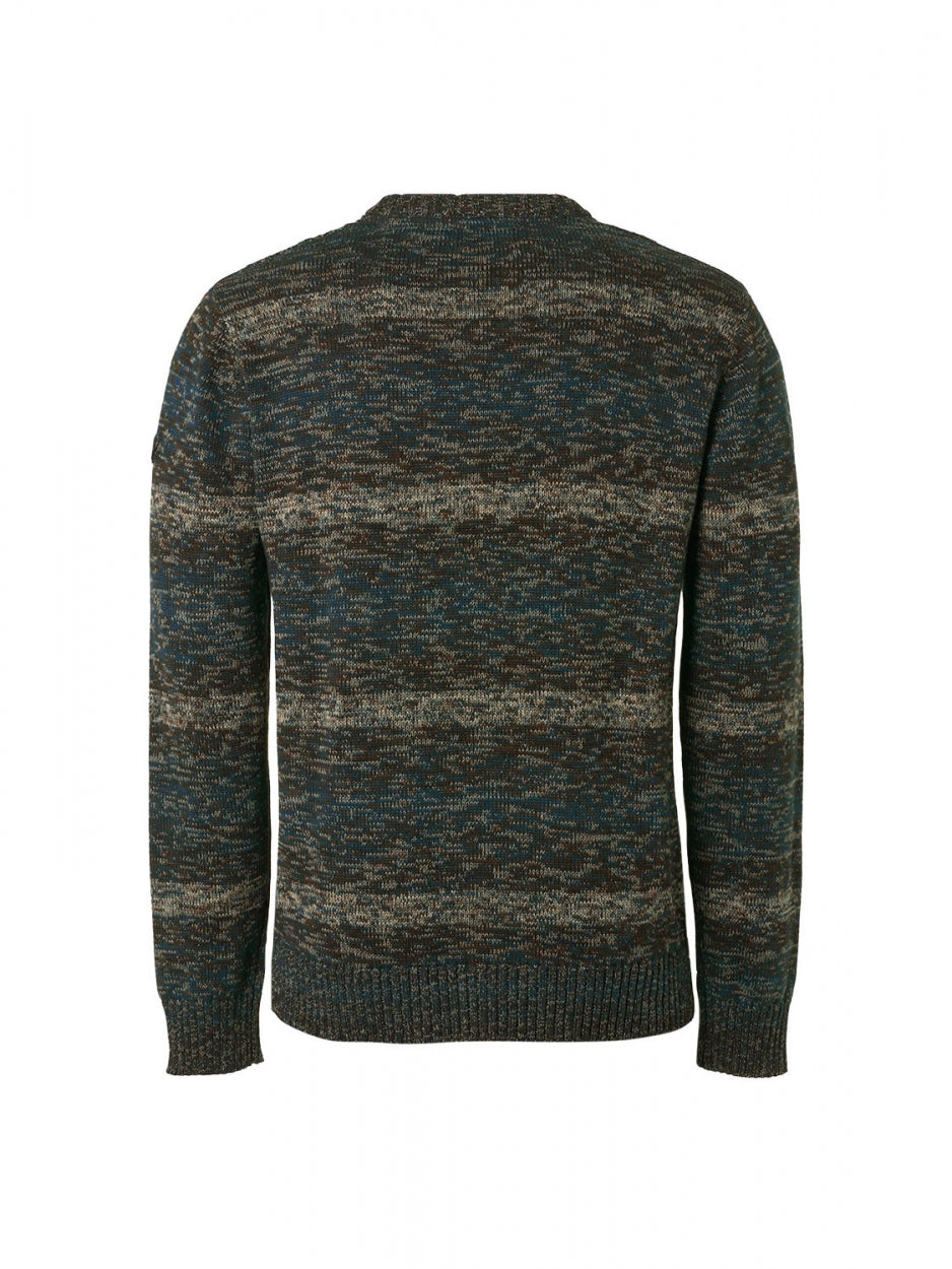No Excess - Cable Jacquard Crewneck Pullover - Ocean