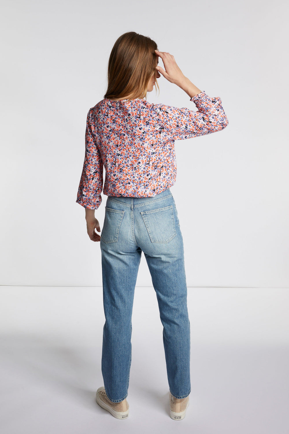 Rich & Royal - Floral Printed Blouse - Flame