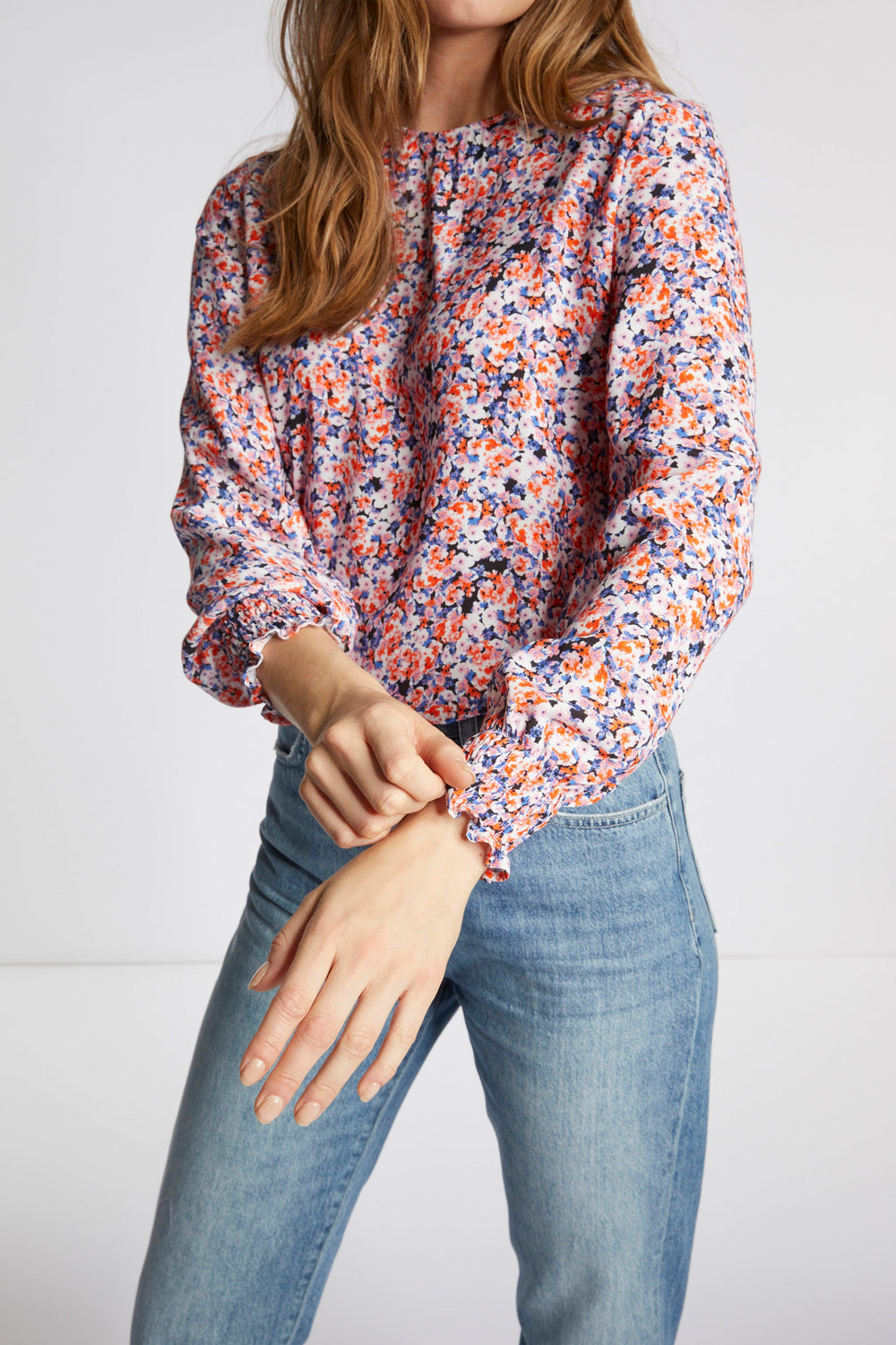 Rich & Royal - Floral Printed Blouse - Flame