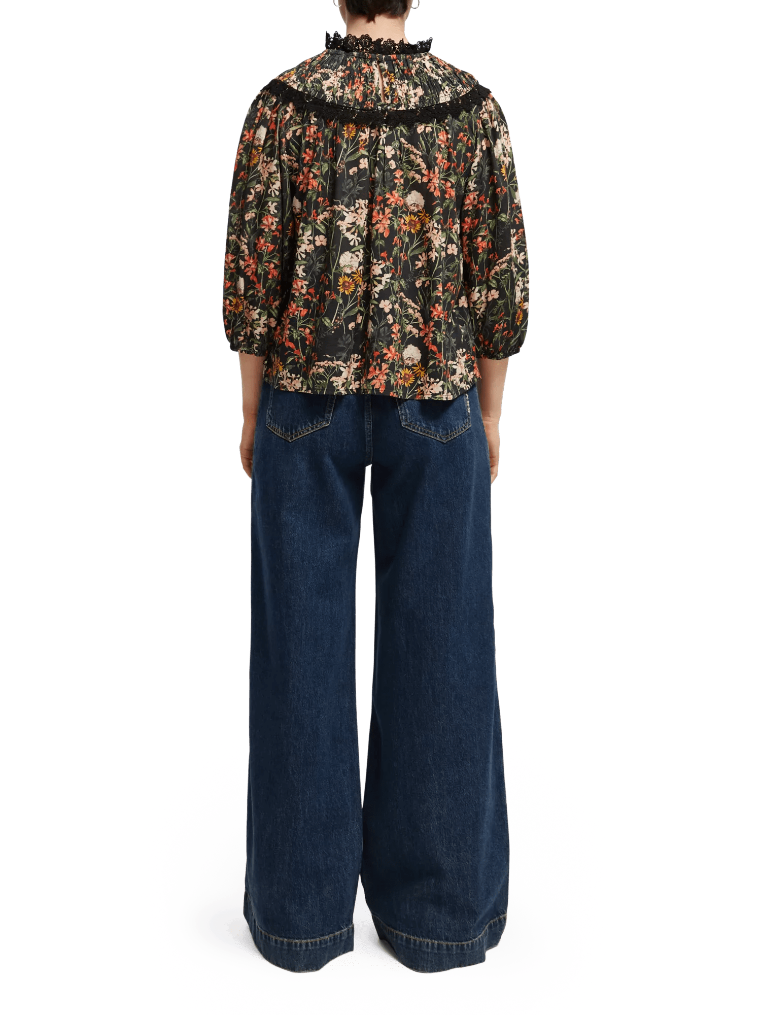 Maison Scotch - Printed Smock Top - Meadow Rhubarb
