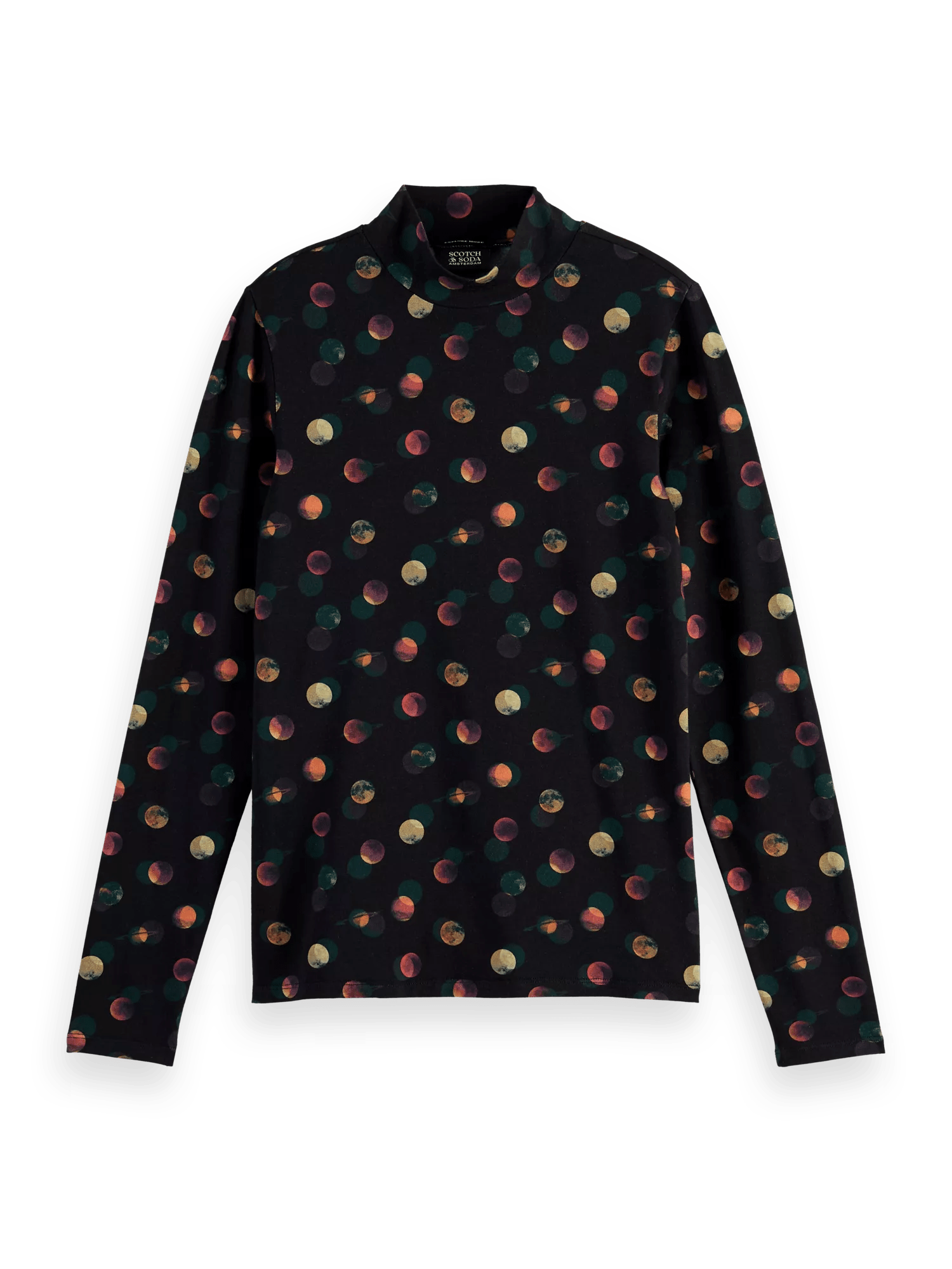 Maison Scotch - Printed Slim Fit LS Turtleneck Tee - Planets
